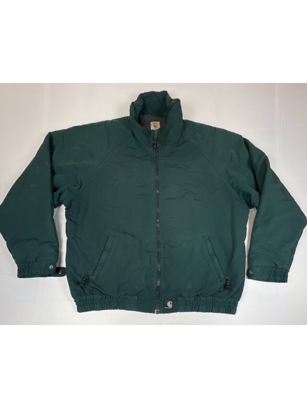 Carhartt J72 Men Full Zip Jacket Green Fleece Lined Outerwear Workwear